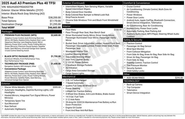 Certified 2025 Audi A3 2.0T Premium Plus w/ Premium Plus Package image 42