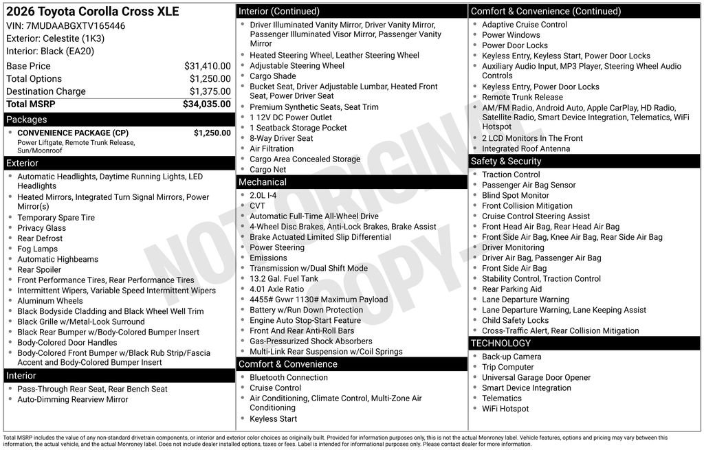 Used 2026 Toyota Corolla Cross XLE w/ Convenience Package image 32