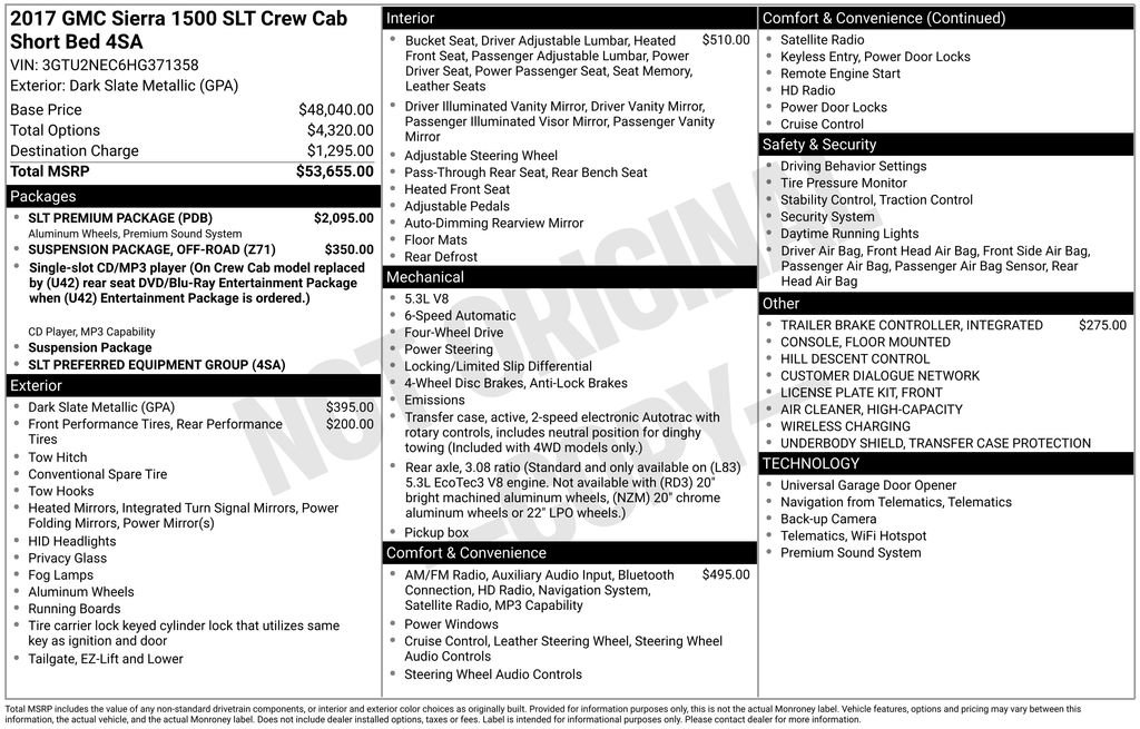 Used 2017 GMC Sierra 1500 SLT w/ SLT Premium Package image 36