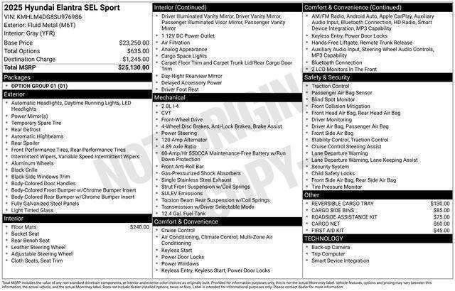 New 2025 Hyundai Elantra Sport FWD image 32
