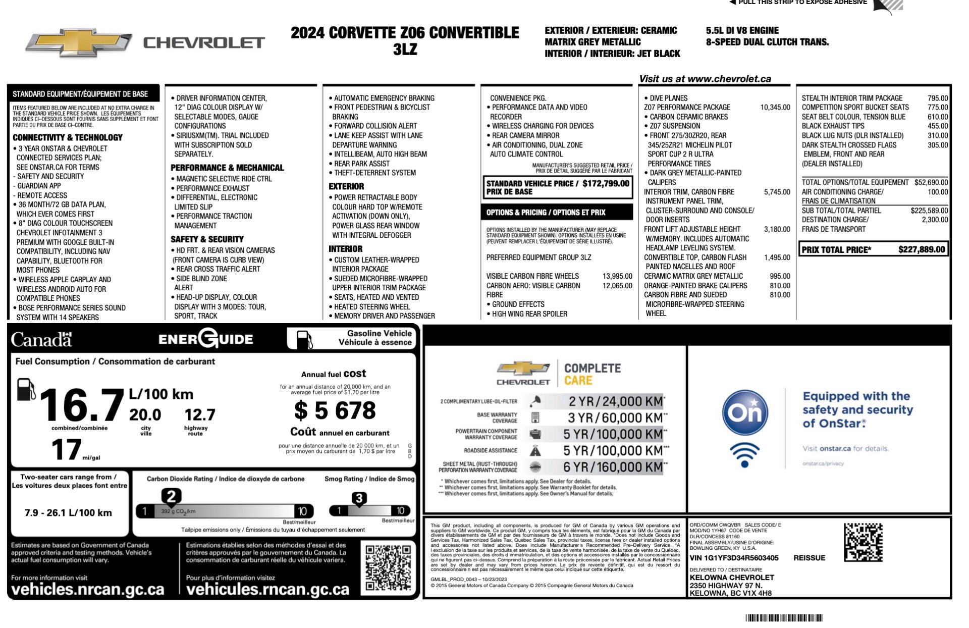 Used 2024 Chevrolet Corvette Z06 w/ Z07 Performance Package RWD image 2
