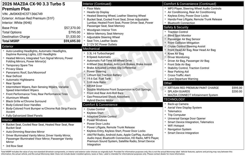 New 2026 MAZDA CX-90 3.3 Turbo S w/ Premium Plus image 2