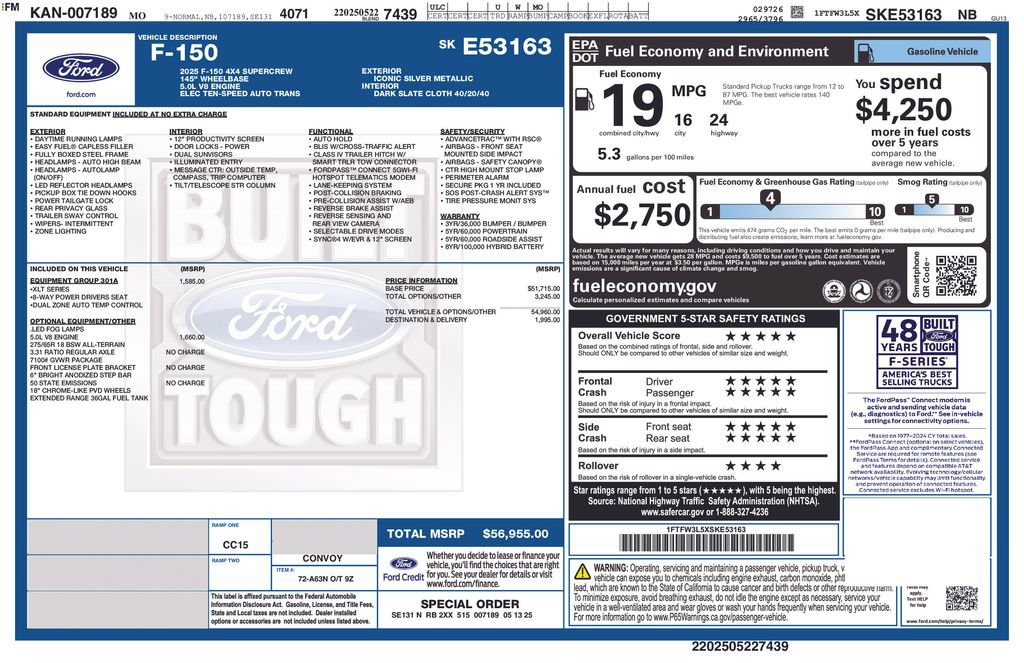 Used 2025 Ford F150 XLT w/ Equipment Group 301A Standard AWD/4WD image 38