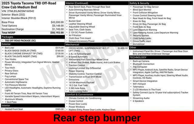 Used 2025 Toyota Tacoma TRD Off-Road AWD/4WD image 50