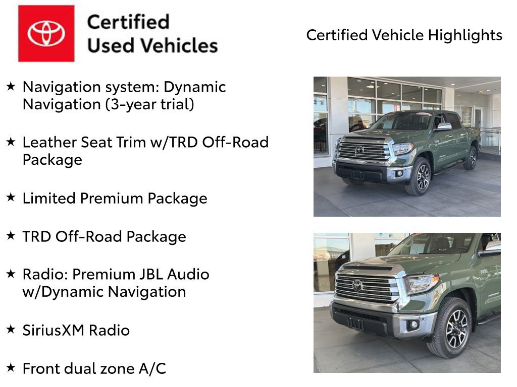 Certified 2021 Toyota Tundra Limited w/ Limited Premium Package RWD image 7