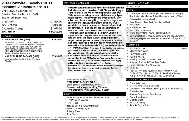 Used 2014 Chevrolet Silverado 1500 LT w/ All Star Edition AWD/4WD image 6