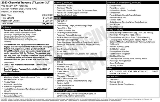 Used 2023 Chevrolet Traverse LT AWD/4WD image 39