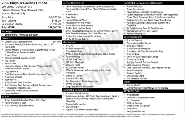 Used 2025 Chrysler Pacifica Limited FWD image 29