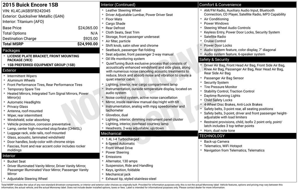 Used 2015 Buick Encore FWD image 8