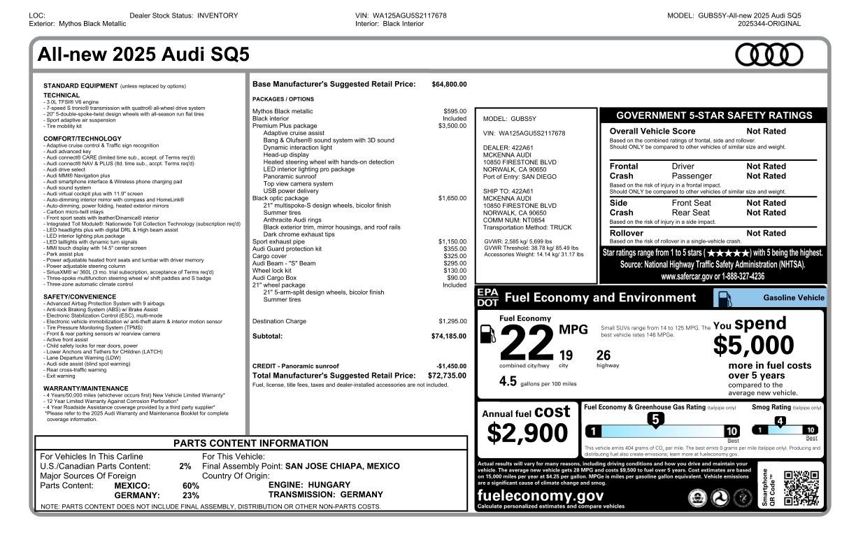 New 2025 Audi SQ5 Premium Plus AWD/4WD image 5