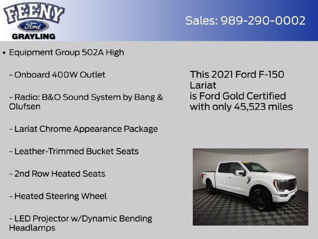 Certified 2021 Ford F150 Lariat w/ Equipment Group 502A High AWD/4WD image 14