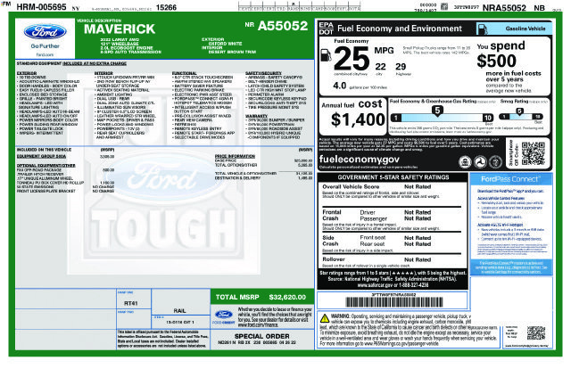 Used 2022 Ford Maverick Lariat w/ Equipment Group 500A Standard AWD/4WD image 7