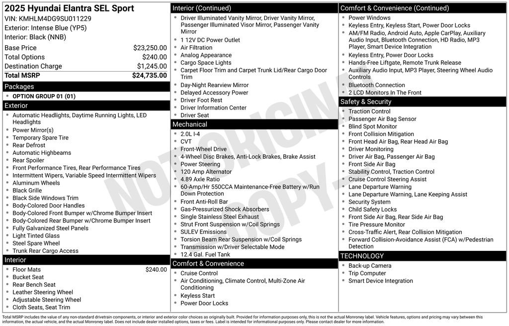Certified 2025 Hyundai Elantra Sport FWD image 18