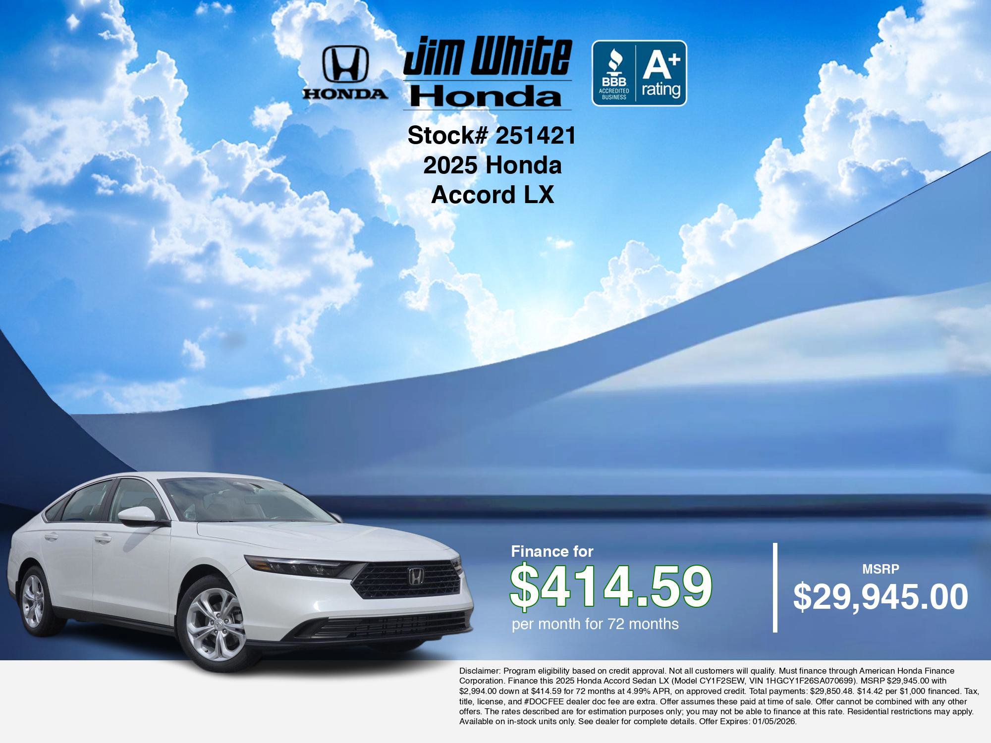 New 2025 Honda Accord LX image 7