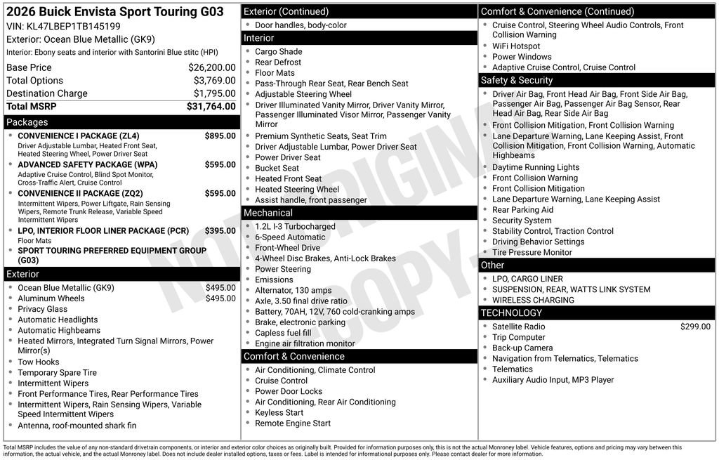 New 2026 Buick Envista Sport Touring w/ Convenience I Package image 25