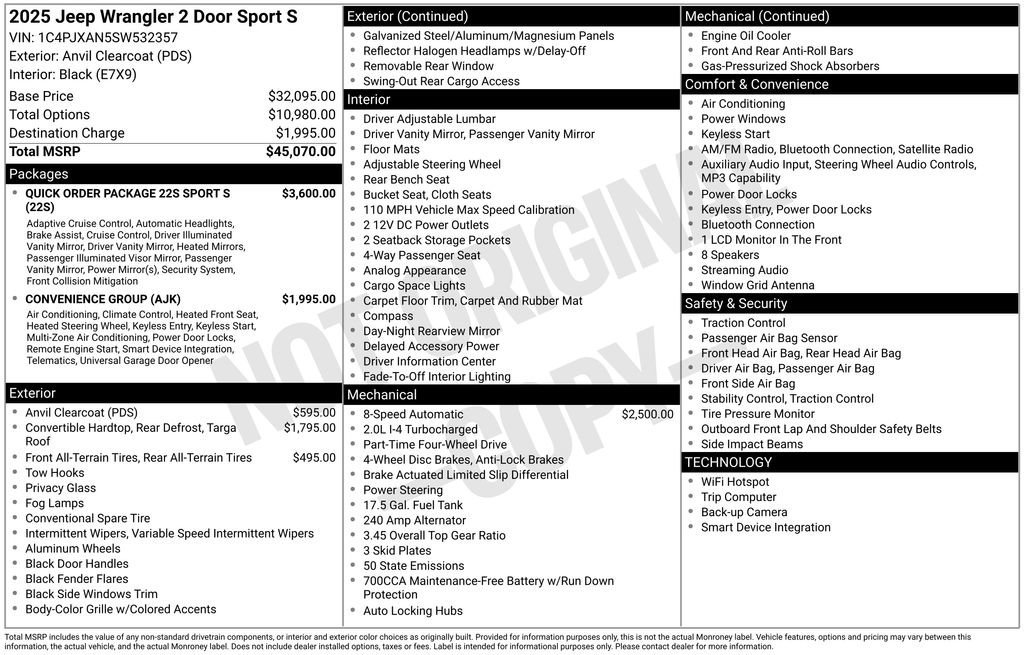 Used 2025 Jeep Wrangler Sport image 25