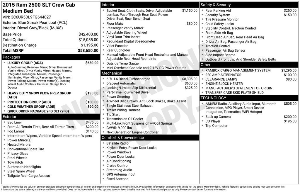 Used 2015 RAM 2500 SLT w/ Luxury Group image 24