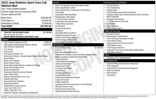 Used 2023 Jeep Gladiator Sport w/ Trailer Tow Package image 4