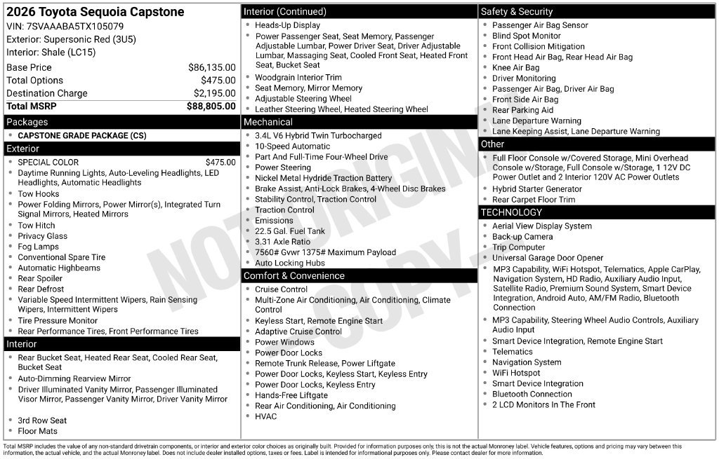 New 2026 Toyota Sequoia Capstone AWD/4WD image 26
