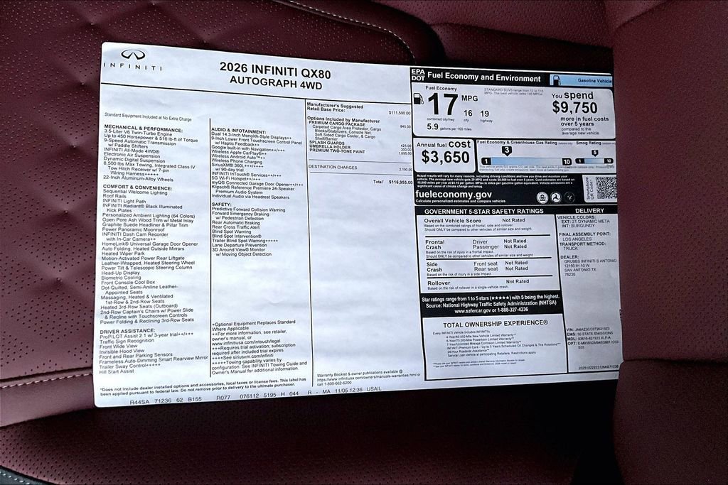 New 2026 INFINITI QX80 Autograph w/ Premium Cargo Package image 20