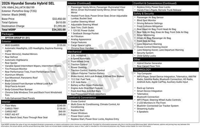 New 2026 Hyundai Sonata SEL FWD image 4
