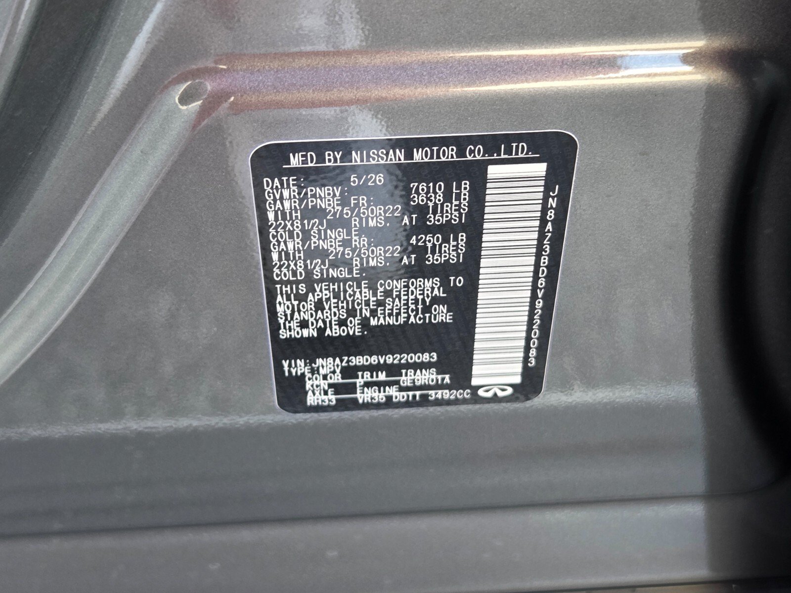 New 2027 INFINITI QX80 Luxe w/ Cargo Package RWD image 26