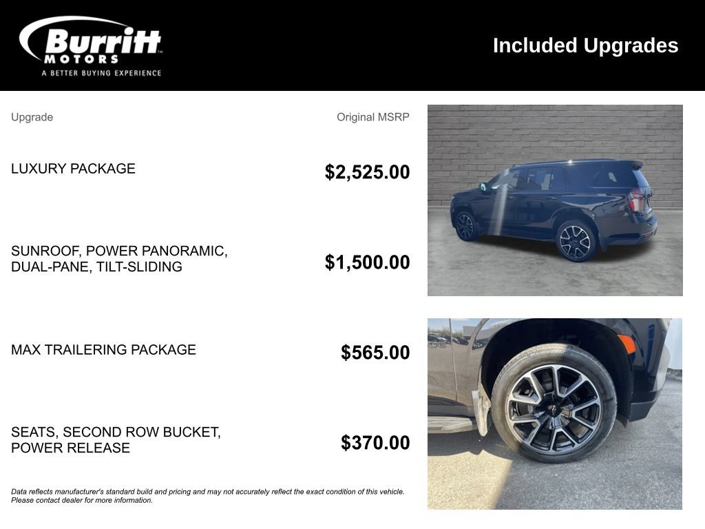 Used 2022 Chevrolet Tahoe RST w/ Luxury Package AWD/4WD image 3