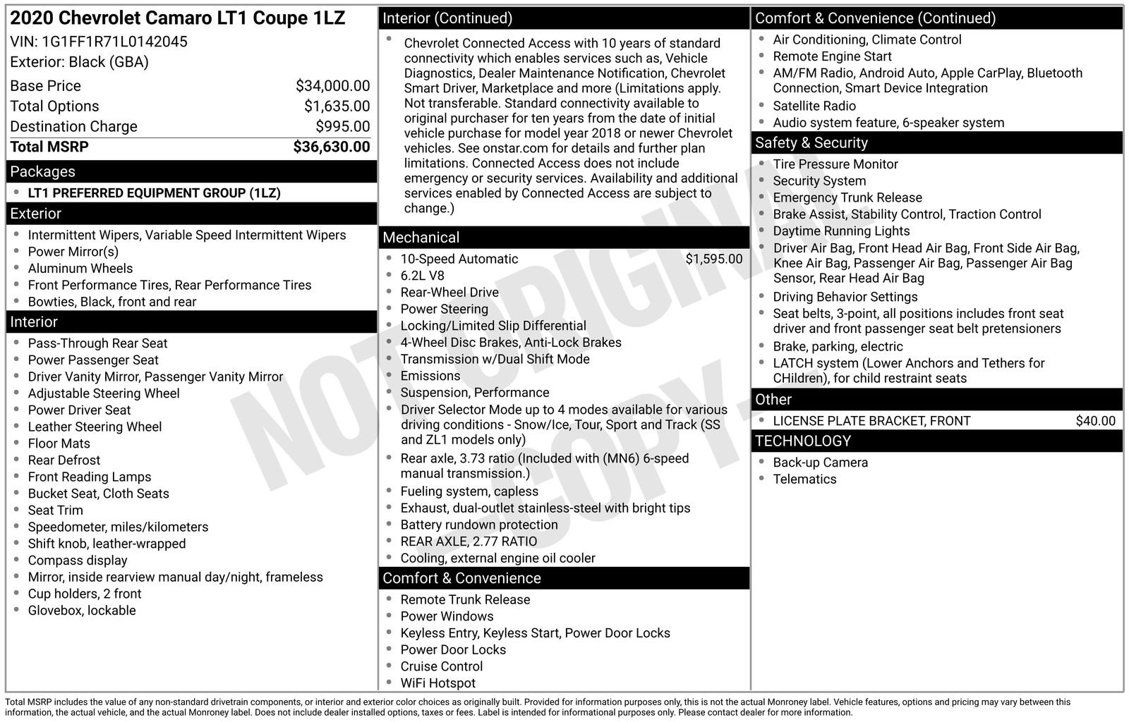 Used 2020 Chevrolet Camaro LT image 50