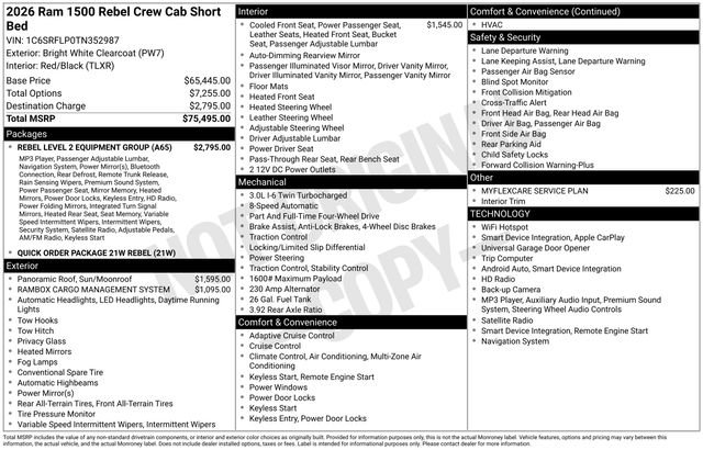 New 2026 RAM 1500 Rebel w/ Rebel Level 2 Equipment Group AWD/4WD image 33