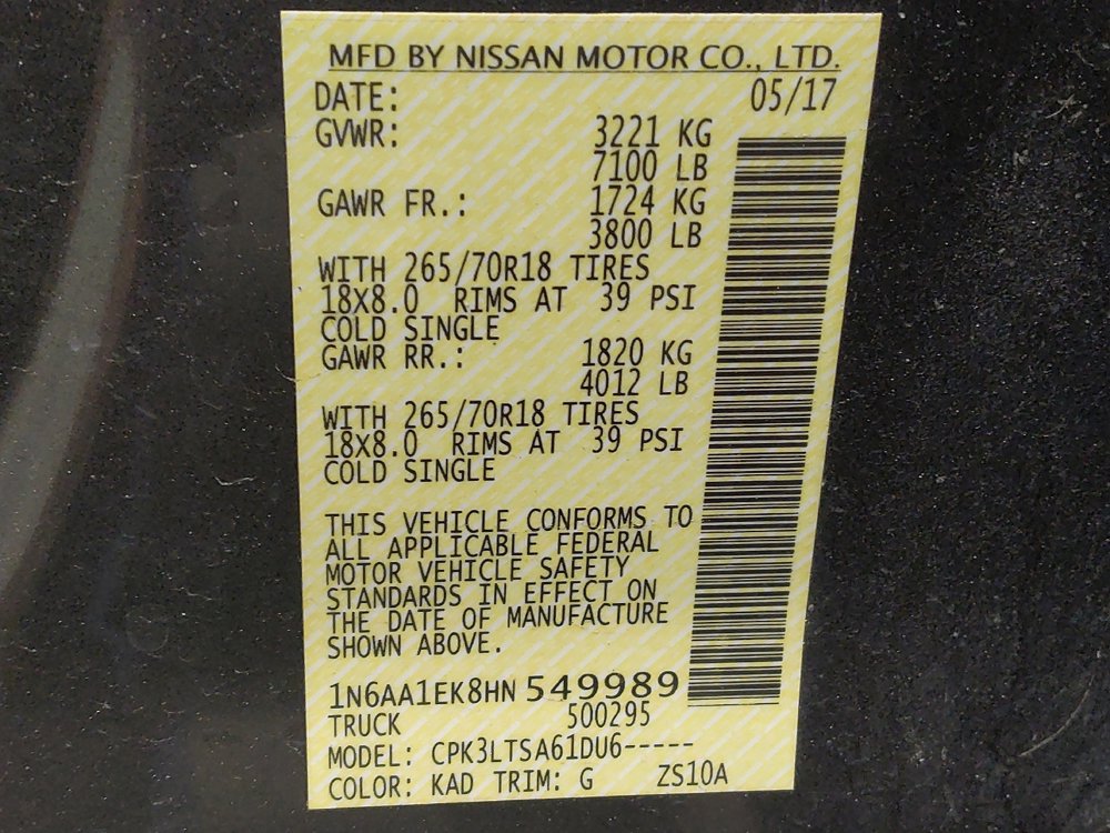 Used 2017 Nissan Titan SV RWD image 33