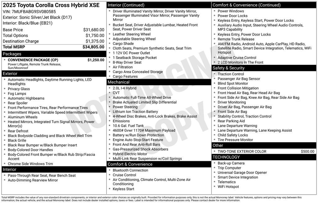 Used 2025 Toyota Corolla Cross AWD Hybrid w/ Convenience Package image 32