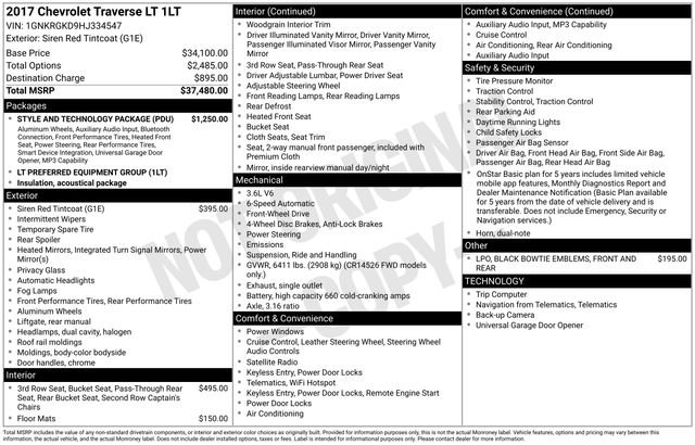 Used 2017 Chevrolet Traverse LT w/ Style and Technology Package image 35