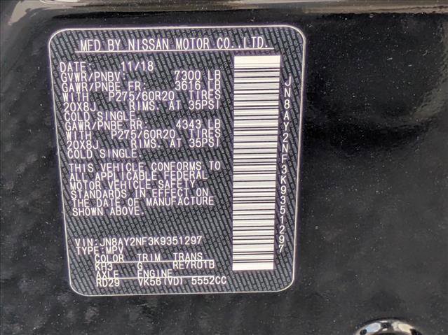 Used 2019 Nissan Armada Platinum w/ Captain's Chairs Package image 18