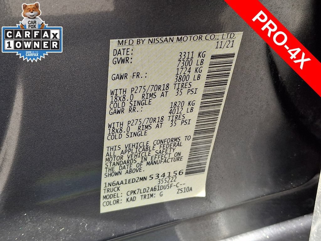 Used 2021 Nissan Titan PRO-4X w/ Pro-4x Convenience Package AWD/4WD image 28