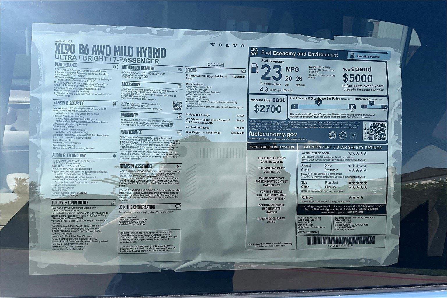 New 2026 Volvo XC90 B6 Ultra image 30