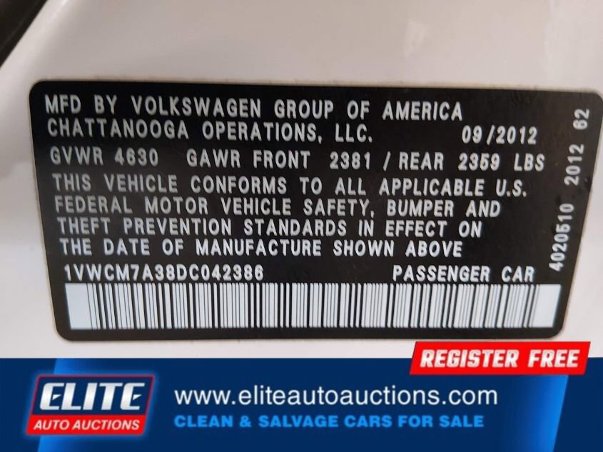 Used 2013 Volkswagen Passat 3.6 SEL Premium image 17