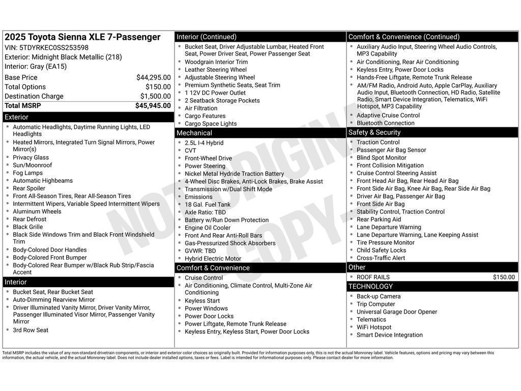 Used 2025 Toyota Sienna XLE image 7