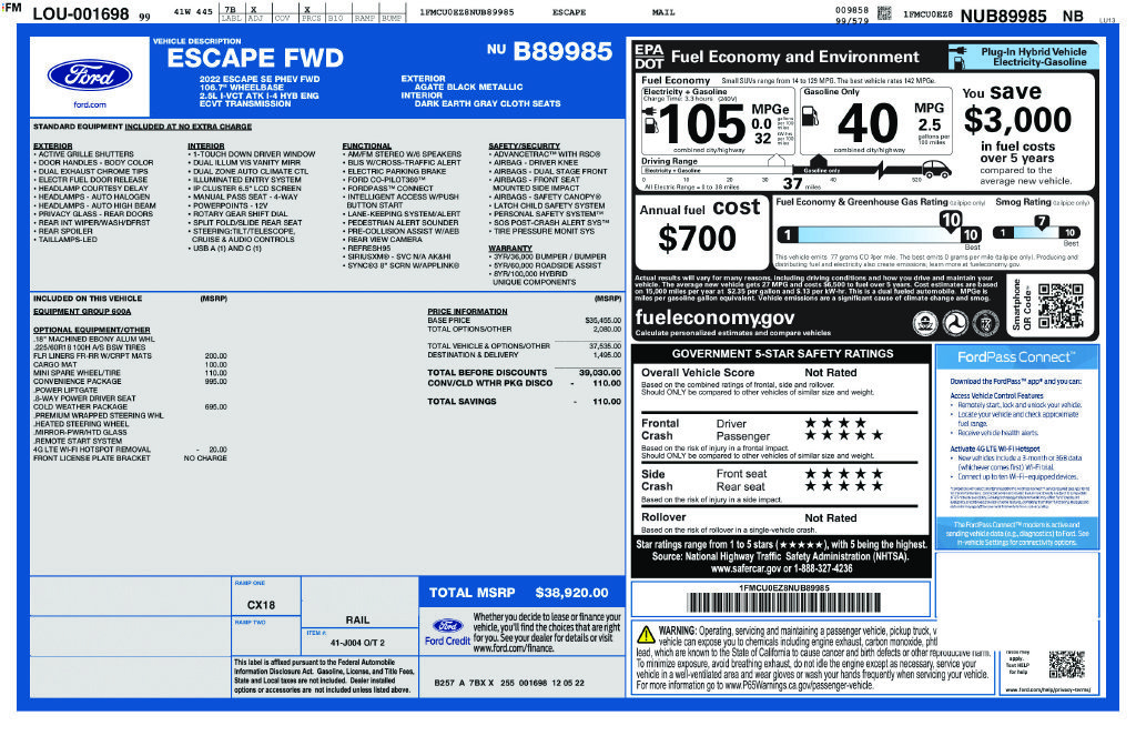 Certified 2022 Ford Escape SE w/ Convenience Package FWD image 12