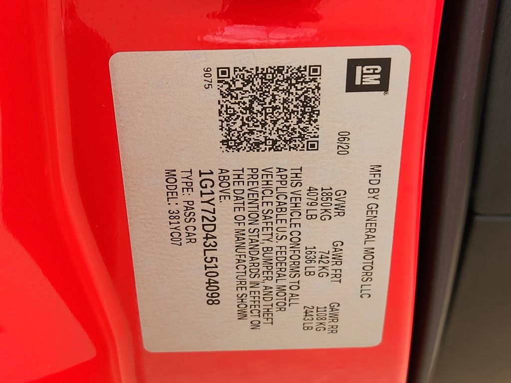 Used 2020 Chevrolet Corvette Stingray Preferred Cpe w/ 2LT Preferred Equipment Group image 40