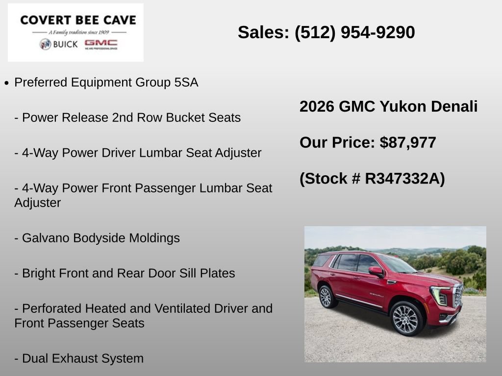 Used 2026 GMC Yukon Denali w/ Denali Reserve Package AWD/4WD image 6
