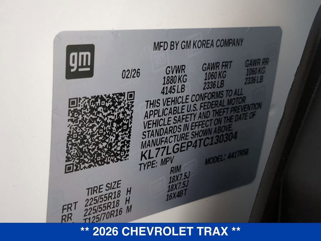 New 2026 Chevrolet Trax RS w/ Sunroof Package image 24