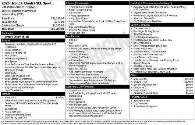 New 2026 Hyundai Elantra Sport FWD image 28