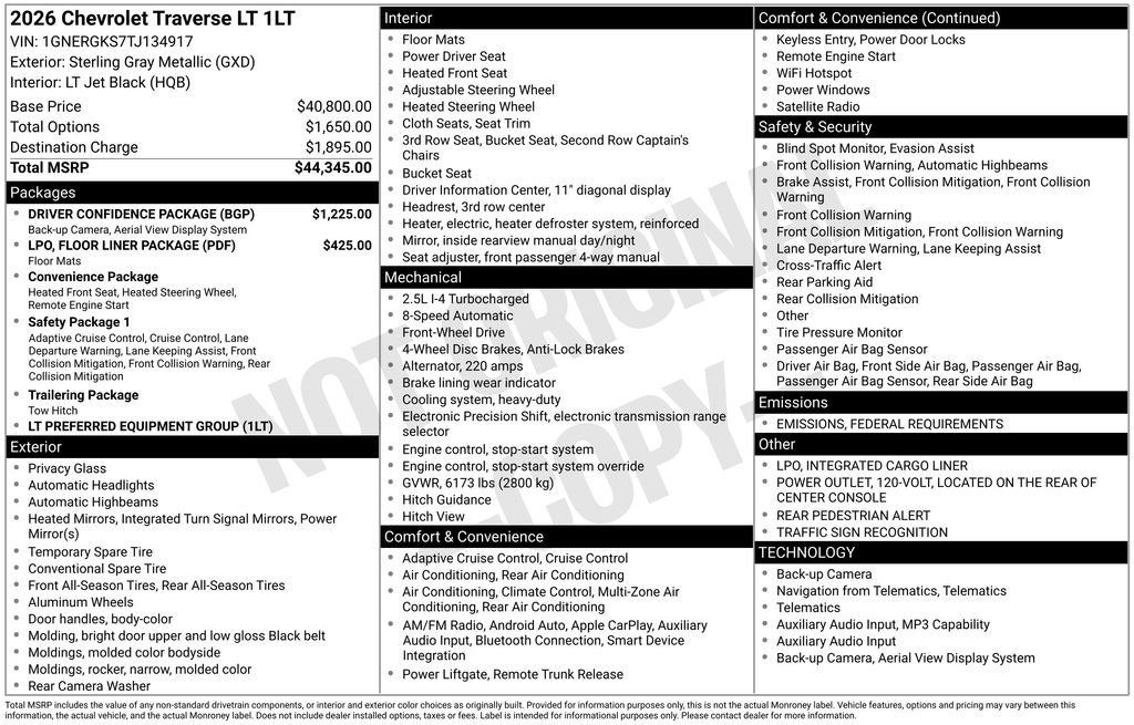 New 2026 Chevrolet Traverse LT w/ Driver Confidence Package image 6