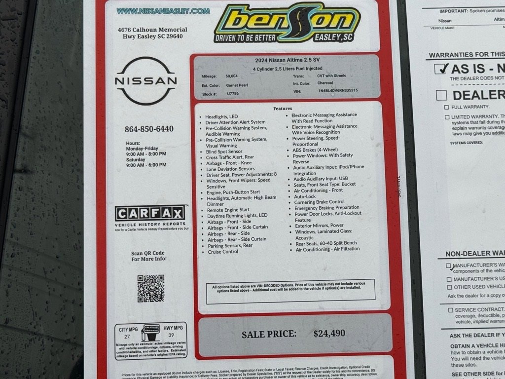 Certified 2024 Nissan Altima 2.5 SV image 26