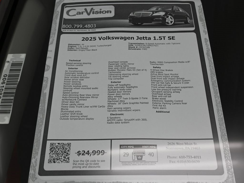 Used 2025 Volkswagen Jetta SE w/ Black Wheel Package image 36