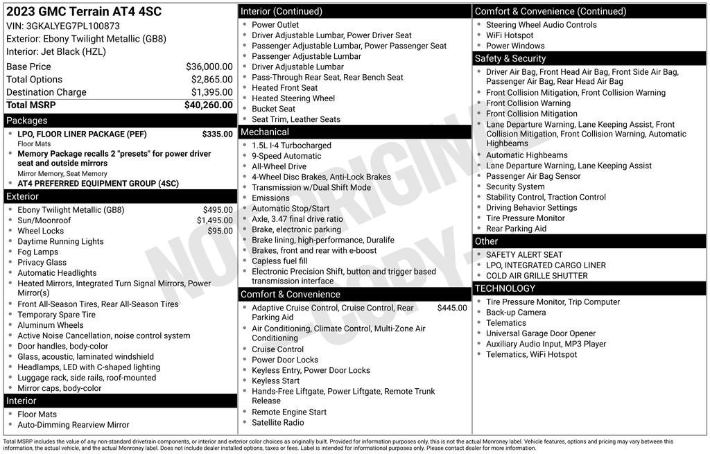 Certified 2023 GMC Terrain AT4 w/ LPO, Floor Liner Package image 11