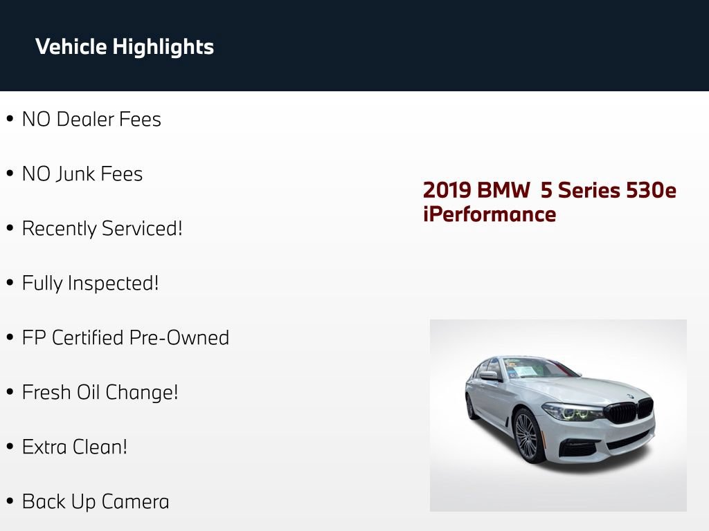 Used 2019 BMW 530e w/ M Sport Package RWD image 50