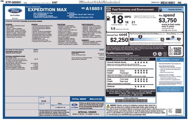 Certified 2021 Ford Expedition Max XLT AWD/4WD image 39