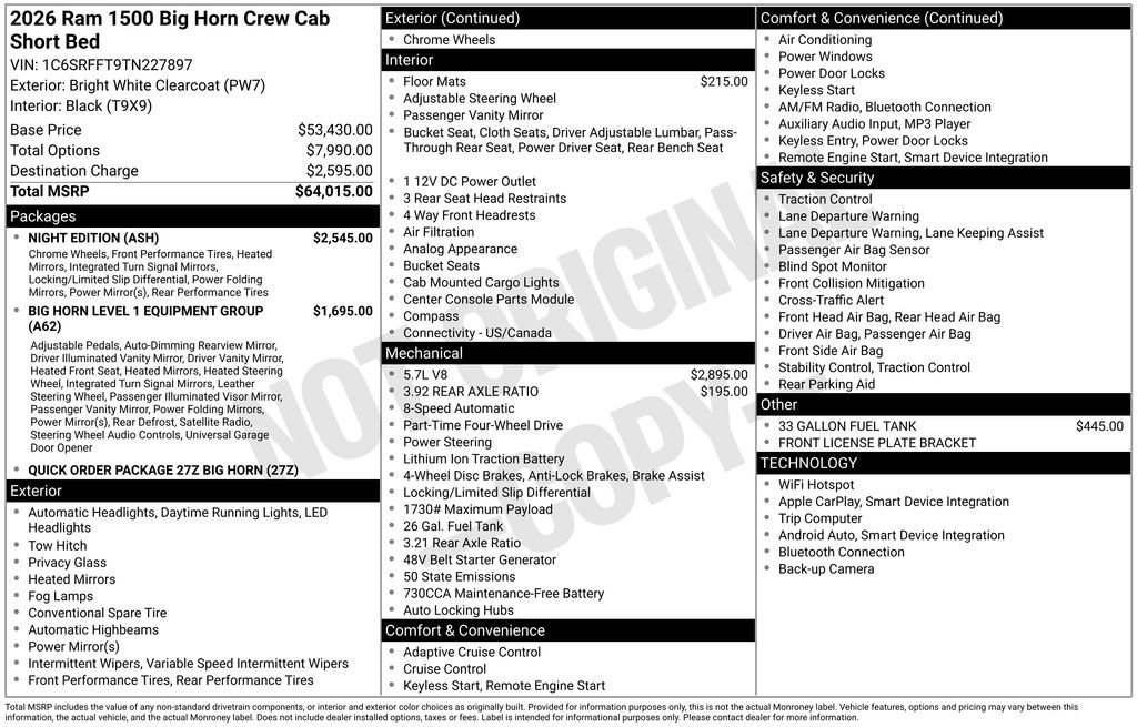 New 2026 RAM 1500 Big Horn w/ Night Edition image 2