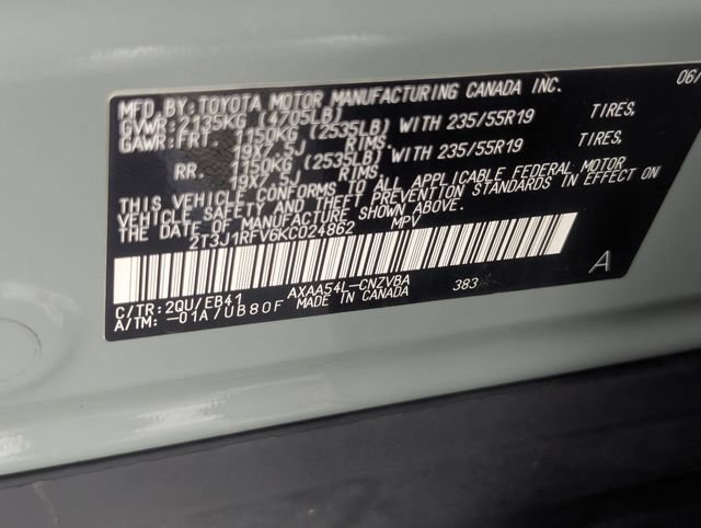Used 2019 Toyota RAV4 Adventure w/ All Weather Liner Package AWD/4WD image 37